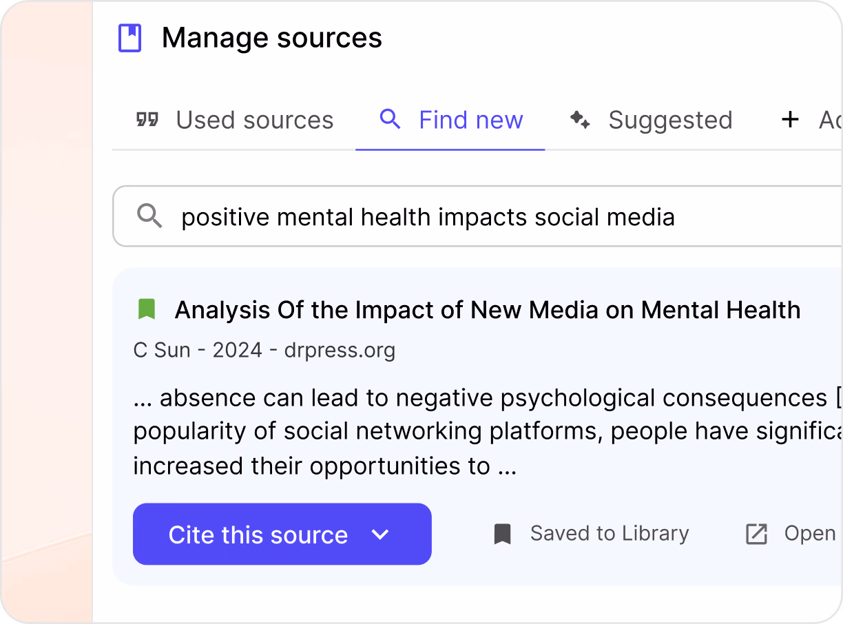 Citation Tool source search results