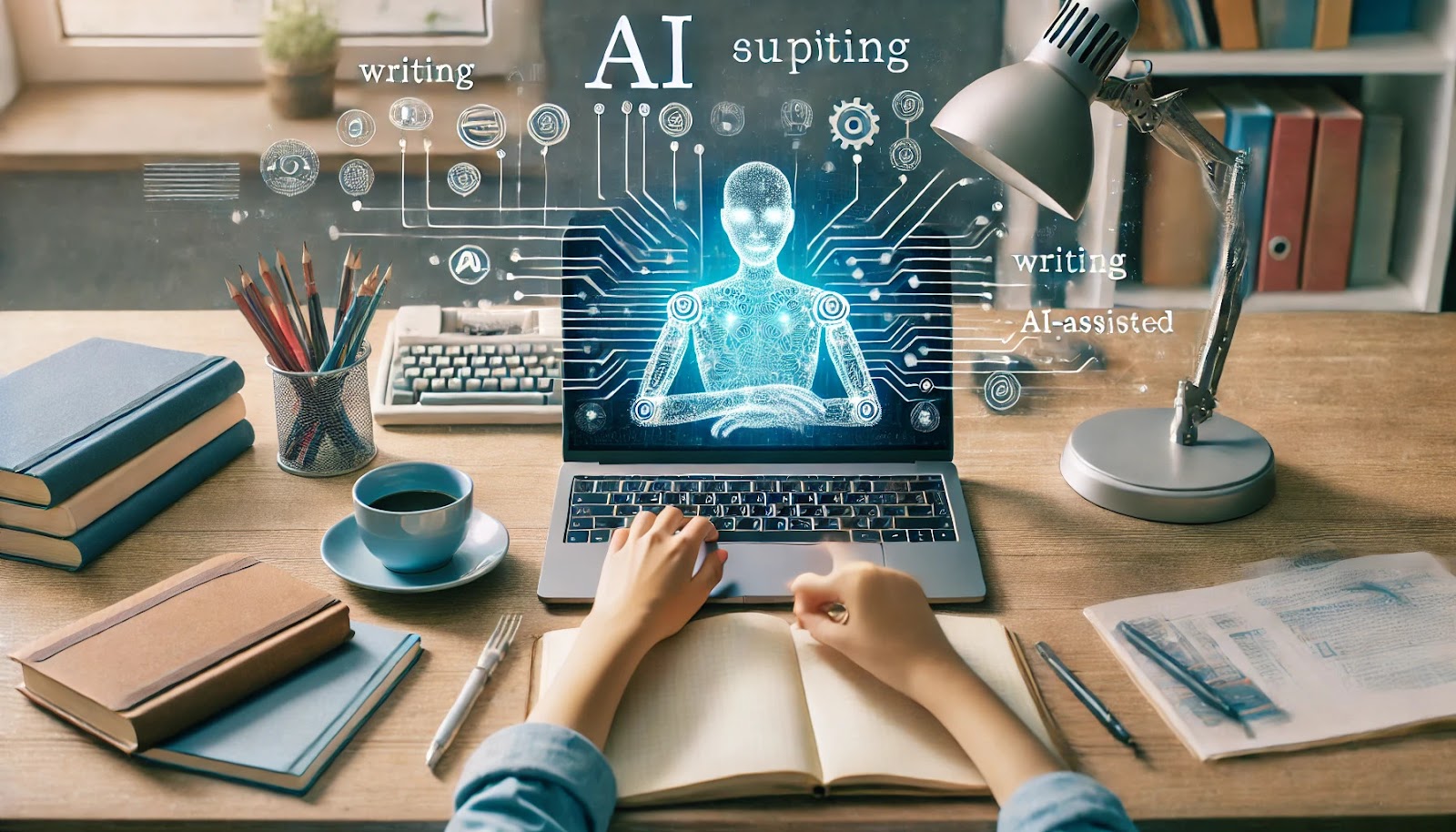 Students using AI for writing improvement
